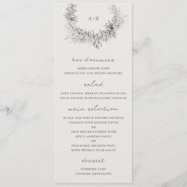 Menú Fine Art Minimalist Botanical Wedding