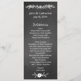 Menú flaco de la tabla de la boda de la mirada de