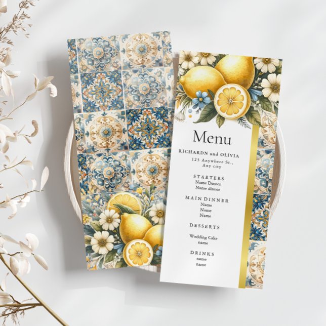 Menú Flor de mosaico mediterránea Positano limón (Subido por el creador)