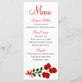 Menú Flor rosa roja