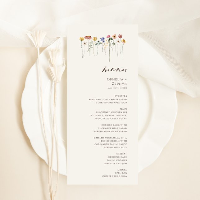 Menú Flor silvestre delgada | Cena de Bodas Jardín Beig (Subido por el creador)
