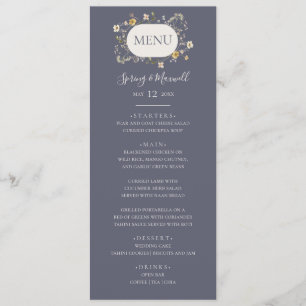 Menú Flor silvestre primavera Dusty Purple Boda Dinne
