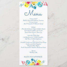 Menú Floral acuática de color brillante