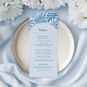 Menú Floral azul y retro Verde azulado Groovy Baby Show