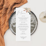 Menú Floral Boho Copper & Beige<br><div class="desc">Coincide con sus menús florales de Boho,  de Cobper y Beige,  y con las invitaciones o temas de su boda o fiesta.</div>