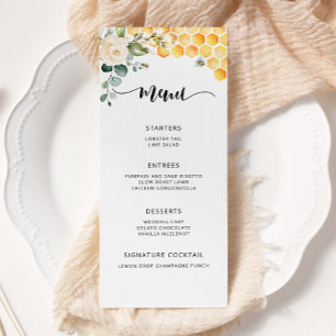 Menú Floral de abeja de burbujas acuáticas