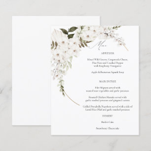 Menú Floral de Boho Blanco Presupuestado