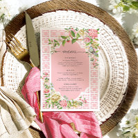Menú Floral de Chinoiserie rosa - Trianon