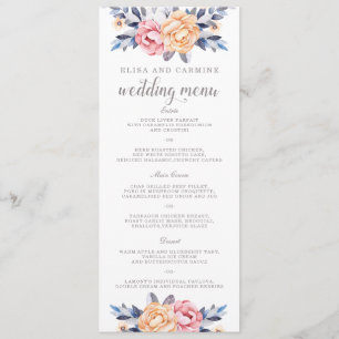 Menú floral de la boda de los Peonies modernos de