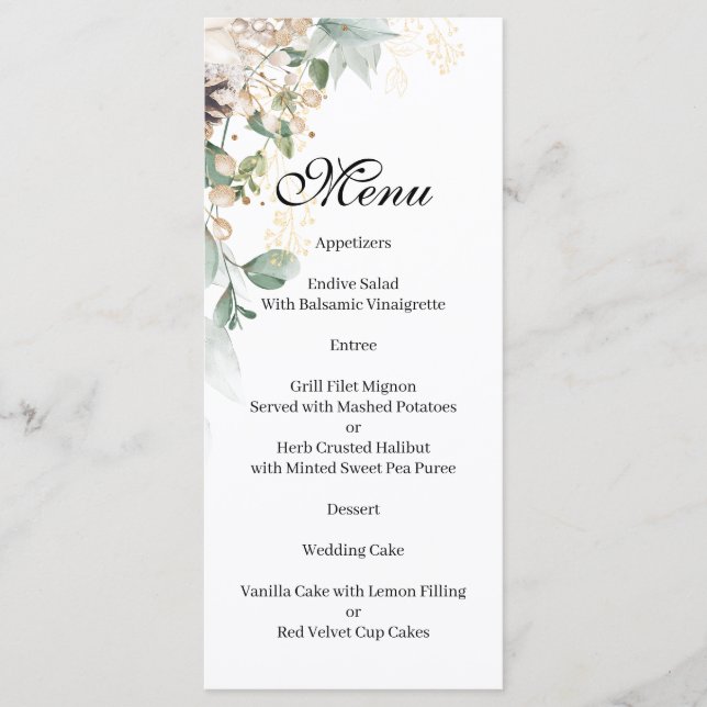 Menú floral de oro de invierno (Anverso)