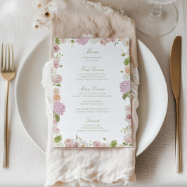 Menú Floral Elegance Pink Green Frame Wedding