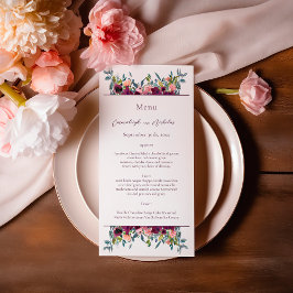 Menú Floral elegante | Boda Purple Garland