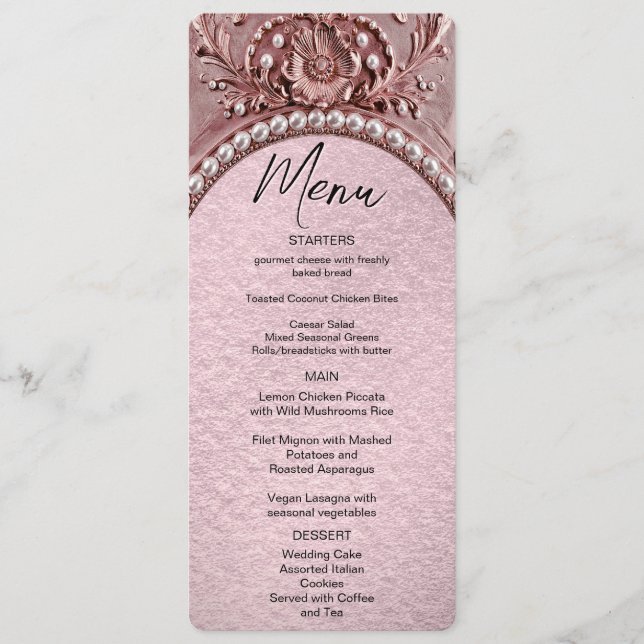 Menú Floral Flor de Rosa (Anverso)