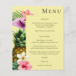 Menú floral hawaiano tropical presupuestado - Amar