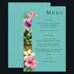 Menú floral hawaiano tropical presupuestal - MED V<br><div class="desc">**EL PAPEL SATÍN ES PAPEL DELGADO. ENVELOPES OPCIONALES. Ahorre dinero en invitaciones formales con esta invitación más pequeña que tiene una opción para sobres. Prepárese para su boda con su menú tropical hawaiano floral. ¿Quieres una versión más grande? Consulta nuestra colección de tarjetas. https://www.zazzle.com/collections/tropical_hawaiian_floral_invitation_suite-119384619128203667</div>