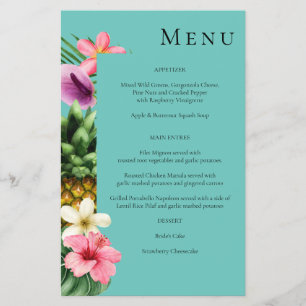 Menú floral hawaiano tropical presupuesto - MED te