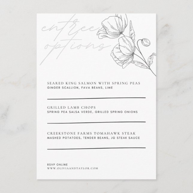 Menú floral minimalista (Anverso)