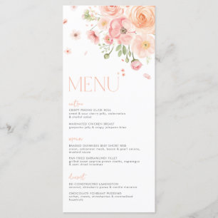 Menú Floral Novia Ducha Amor En Llanura Brillante