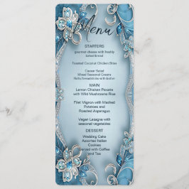 Menú Floral Ornate Azul