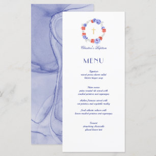 Menú Floral Peony Wreath Baptism Christening