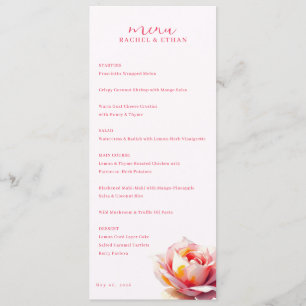 Menú Floral Rosa Elegante