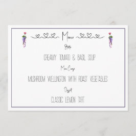 Menú Floral rosa y morada