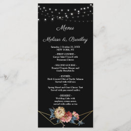 Menú Floral Rustic Magnolia String Lights