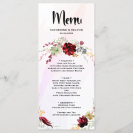 Menú Floral Rústica Red Elegant