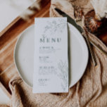 Menú Floral Sage Green Boho<br><div class="desc">Las invitaciones de bodas se caracterizan por el estilo boho, las obras de arte floral y los colores sabios naturales, con una mezcla de diferentes estilos de fuente, a menudo de diferentes tamaños, para crear un aspecto único y ecléctico que hace de esa invitación la estética natural. Imprimidos con cartón...</div>