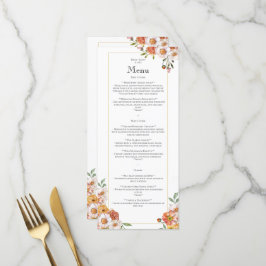 Menú floral suave y romántico boda botánico