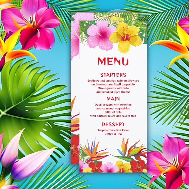 Menú Floral Tropical Hawaiano (Subido por el creador)