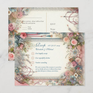 Menú Floral Vintage Maximalista RSVP Shabby Chic