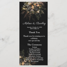 Menú floral vintage oscuro