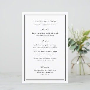 Menú Florence White Elegant Wedding