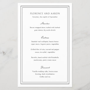 Menú Florence White Elegant Wedding