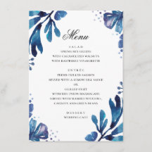 Flores azules de acuarela. Boda botánica de navy