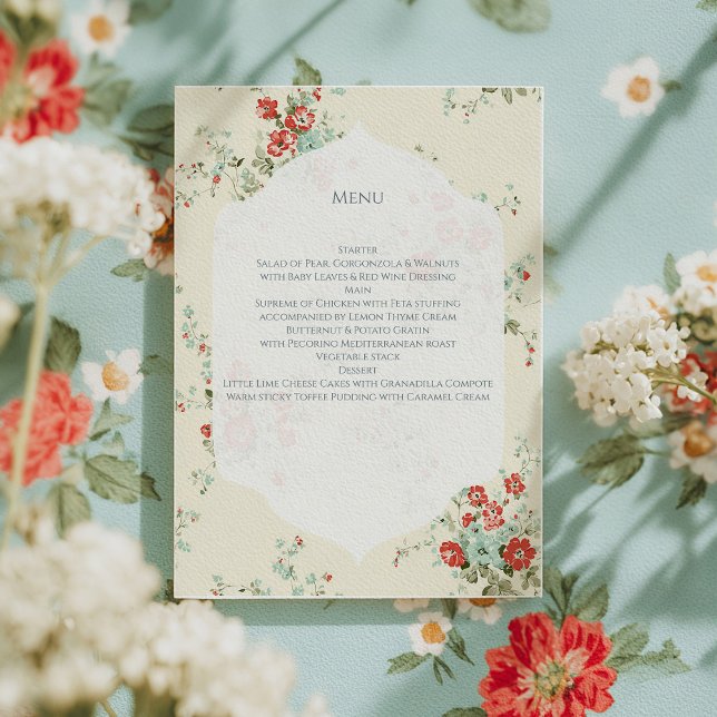 Menú Flores chic de Shabby (Subido por el creador)