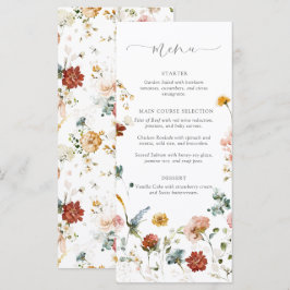 Menú Flores de jardín elegantes para ducha de novia en