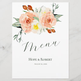 Menú Flores de verano brillantes Recepción de bodas