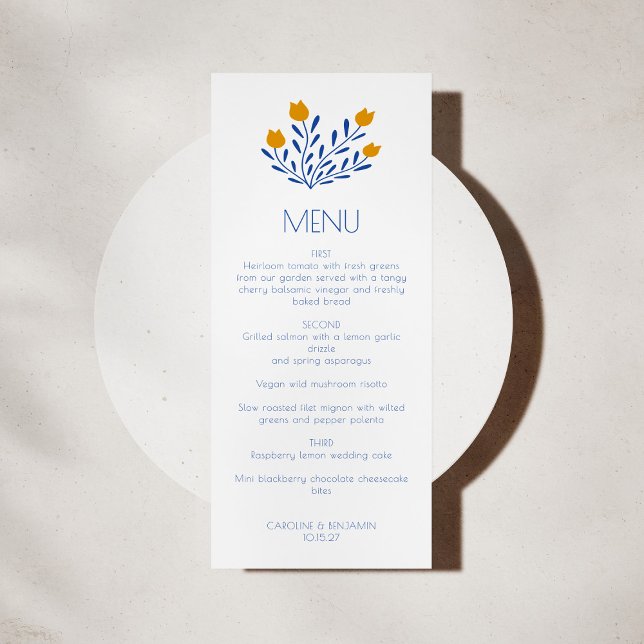 Menú Flores folclóricas Scandi Boda personalizada amari (Subido por el creador)