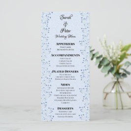 Menú Flores Silvestres Azules Oscuras Delicadas Boda Ro