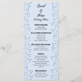 Menú Flores Silvestres Azules Oscuras Delicadas Boda Ro