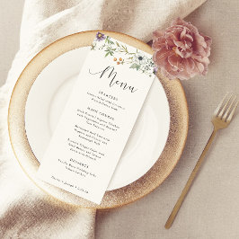 Menú Flores silvestres botánicas | Boda simple y elegan