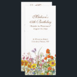 Menú Flores silvestres coloridas País 65 cumpleaños<br><div class="desc">Flores silvestres coloridas Country 65th Birthday presenta flores de campo bonito en un fondo blanco,  naranja,  amarillo,  morado y rosa con su menú personalizado arriba. Personalice editando el texto en los cuadros de texto. Diseñado por © Evco Studio www.zazzle.com/store/evcostudio</div>