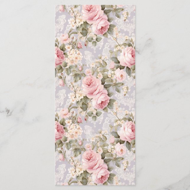 Menú Flores suaves de color rosa (Anverso)