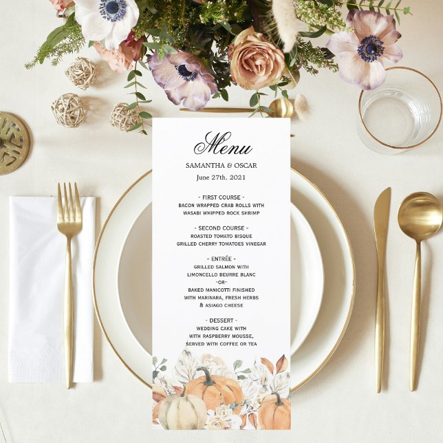 Menú Flores y calabazas acuáticas de moda de otoño (Subido por el creador)