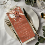 Menú Floríticos Rústicos Pampas Grasses Boda Terracotta<br><div class="desc">Boda Terracotta de las Grasas Pampas de Florales Rústicos. Los florales de colores otoñales bordean la parte superior,  con un guión elegante para Menú y fácil de personalizar el resto del texto a sus necesidades.</div>
