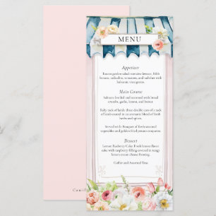Menú Flower Garden Bridal Shower