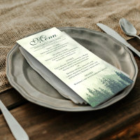 Foggy Green Pine Trees Rustic Elegance Boda