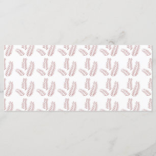 Menú fondo blanco con hojas rosadas